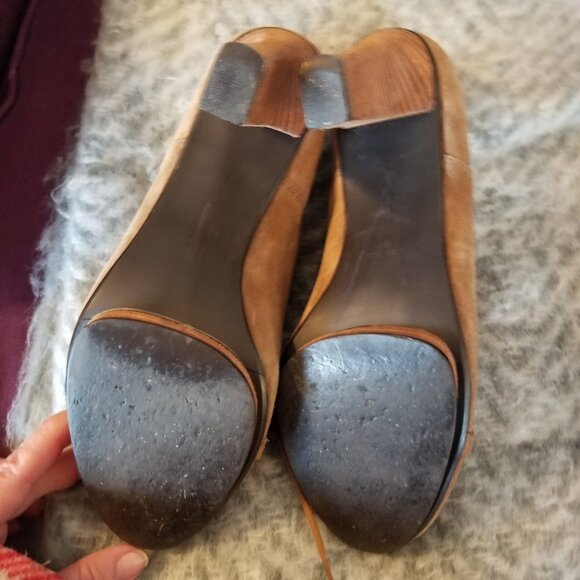 Matisse Brown Suede Stacked Heel Ankle Booties - Picture 6 of 9